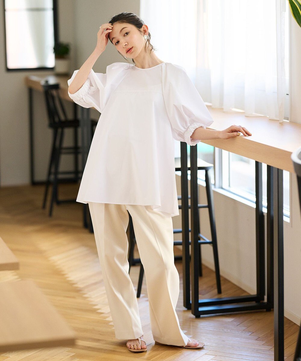 #Newans ハイウエスト2タックパンツ 