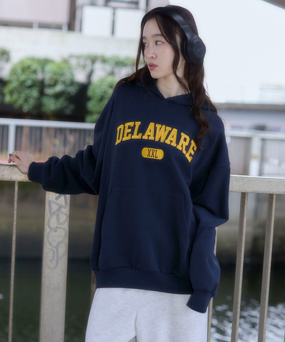 WEGO 【ユニセックス着用ITEM/SMLサイズ展開】グラフィックロゴプルパーカー 