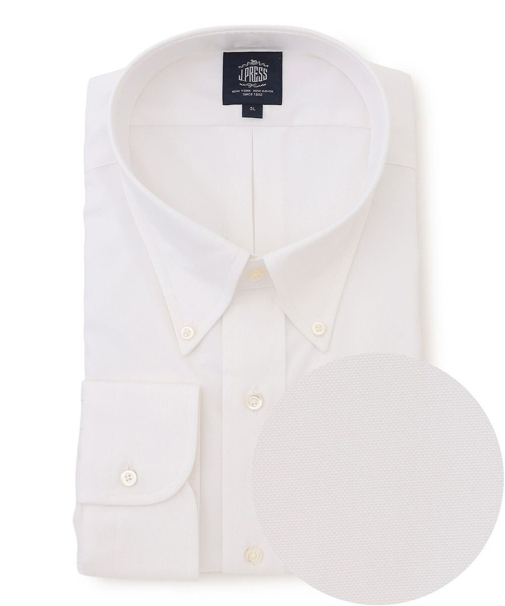 J.PRESS MEN 【KING SIZE】【PREMIUM PLEATS / 形態安定】ピンオックス ドレスシャツ / B.D. 