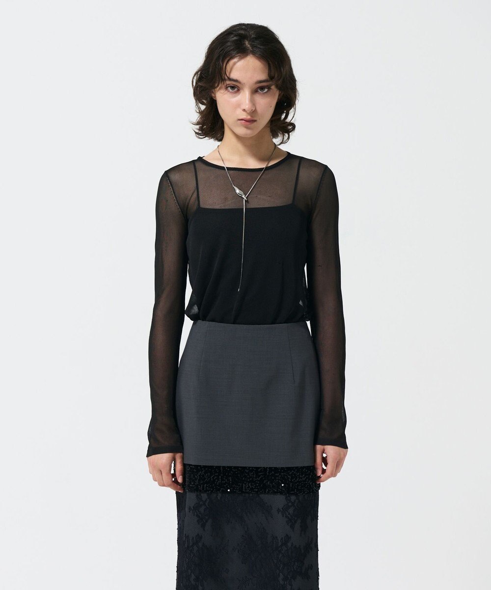 GRACE CONTINENTAL シアークルーニットトップ 