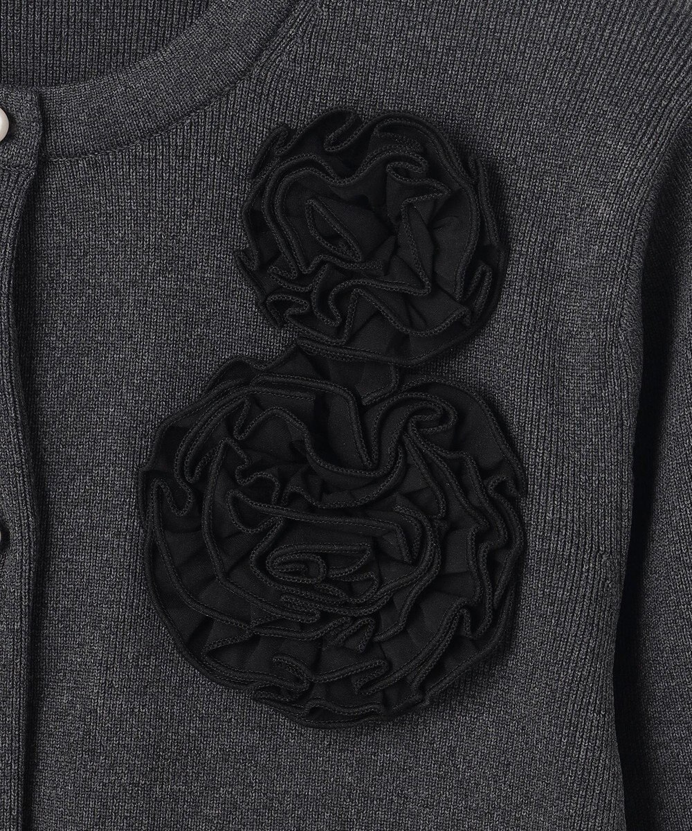 組曲 S 【組曲×setsuko sagittaire】ボンボンフラワーニット カーディガン 