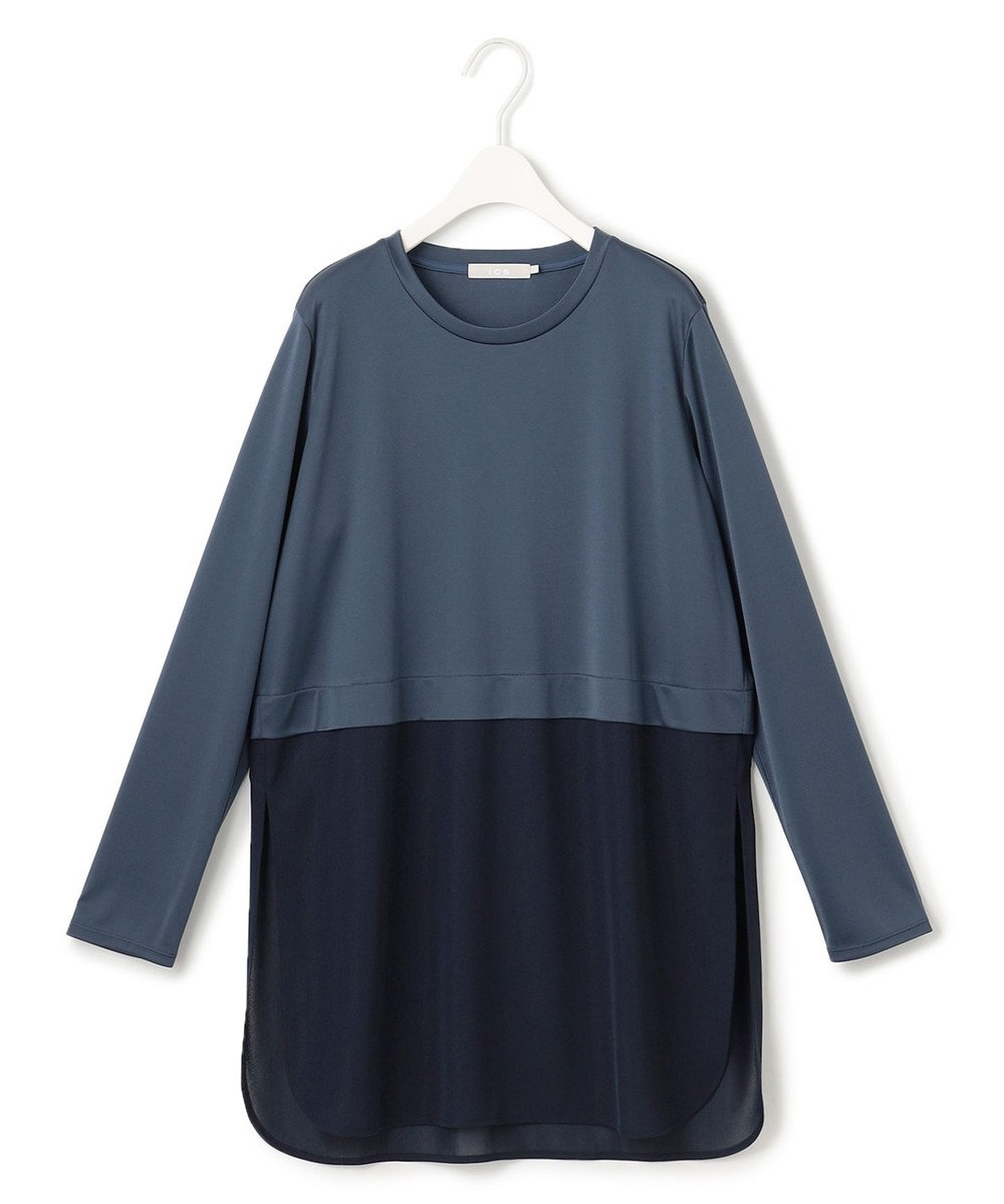 ICB L 【洗える】シアージャージーコンビ カットソー 