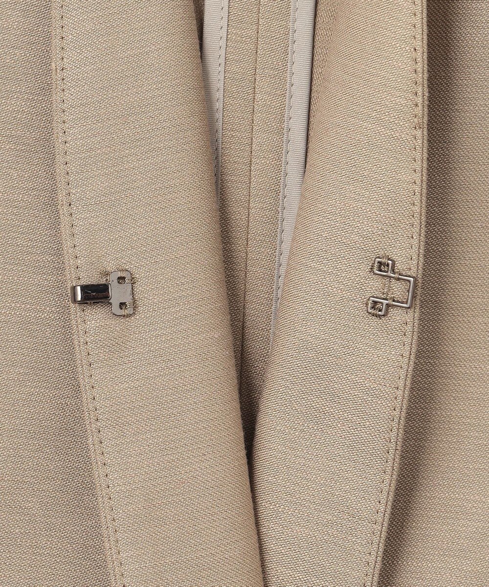 自由区 【XSサイズ～/洗える/セット可】キュプラリネンシャンタン ノーカラージャケット 