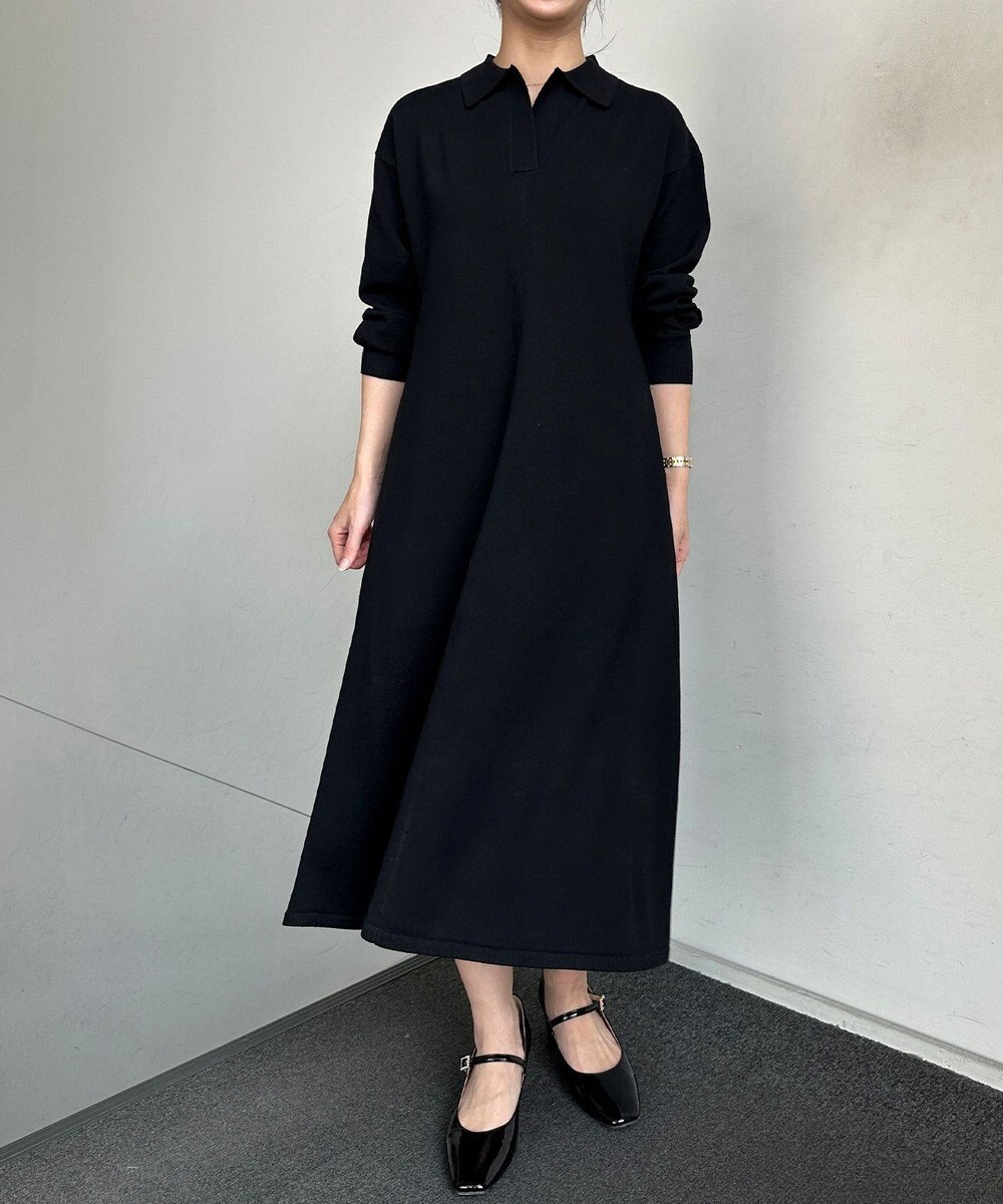 組曲 【加藤ローサさん着用】スキッパーニット ワンピース 