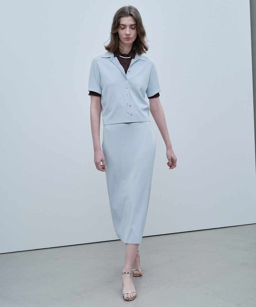 BEIGE， 【ロングセラー】LAURA / ストレッチ Iラインニットスカート 