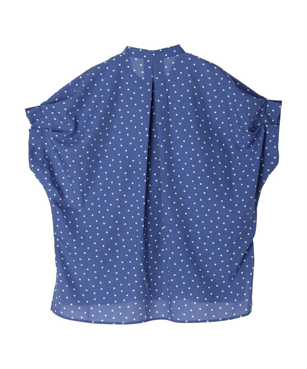 Green Parks ドット柄タックスリーブブラウス 