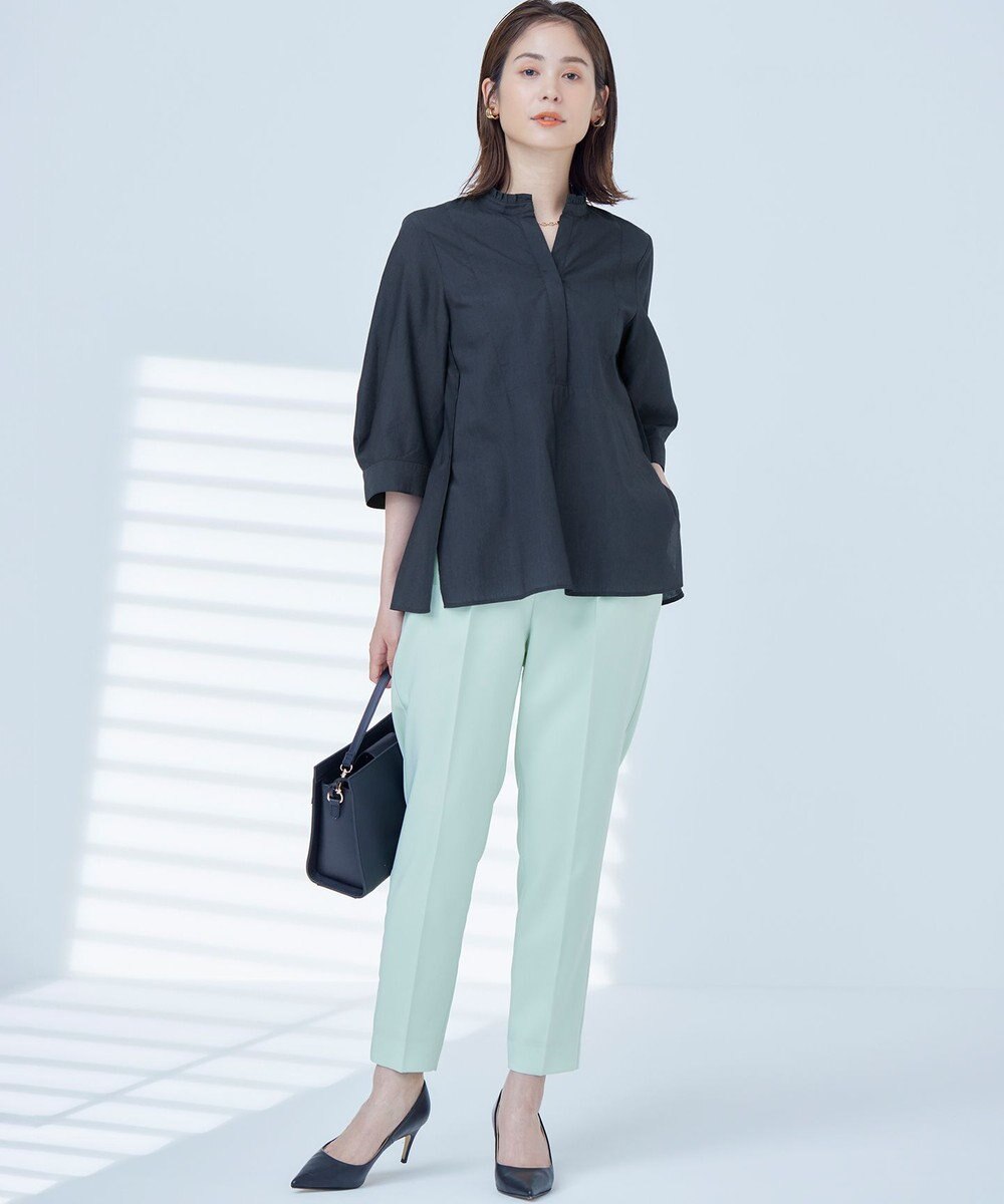 組曲 【美シルエット・ストレッチ・シワになりにくい】オシャクロス テーパードパンツ 