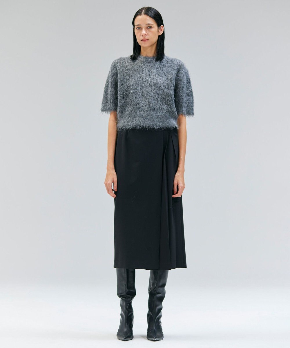 BEIGE， 【セットアップ対応・洗える・BAILA 11月号掲載】ZEPHYR / ウールライクアシンメトリープリーツスカート 