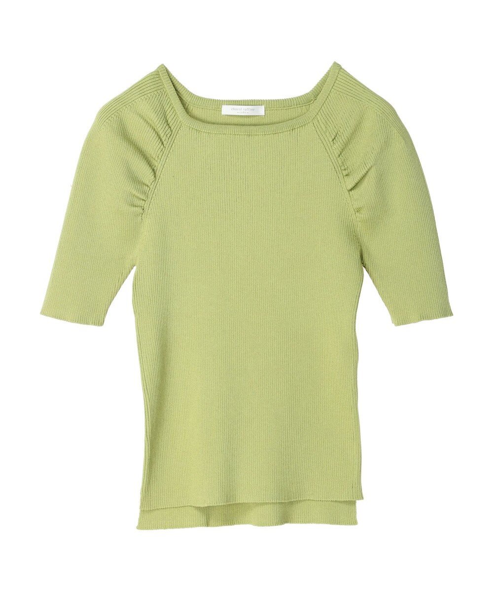 Green Parks 袖ギャザーラグランニットプルオーバー 