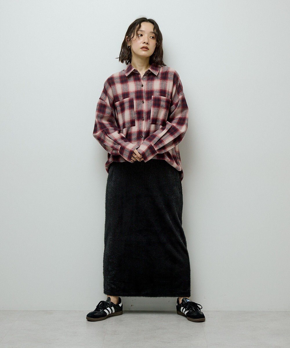 Green Parks 楽ちんシャギーＩラインスカート 