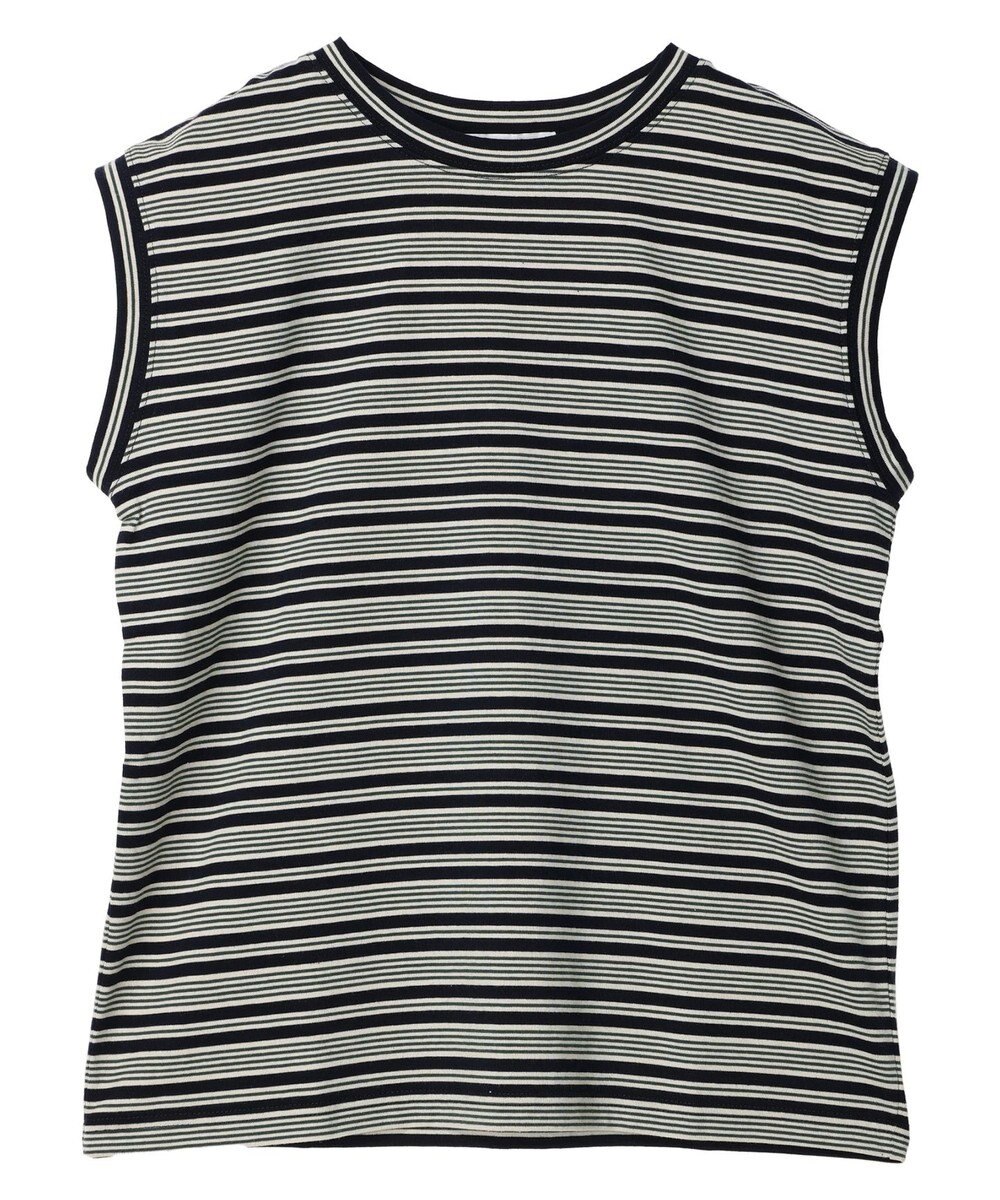 AMERICAN HOLIC マルチボーダーノースリーブカットプルオーバー 