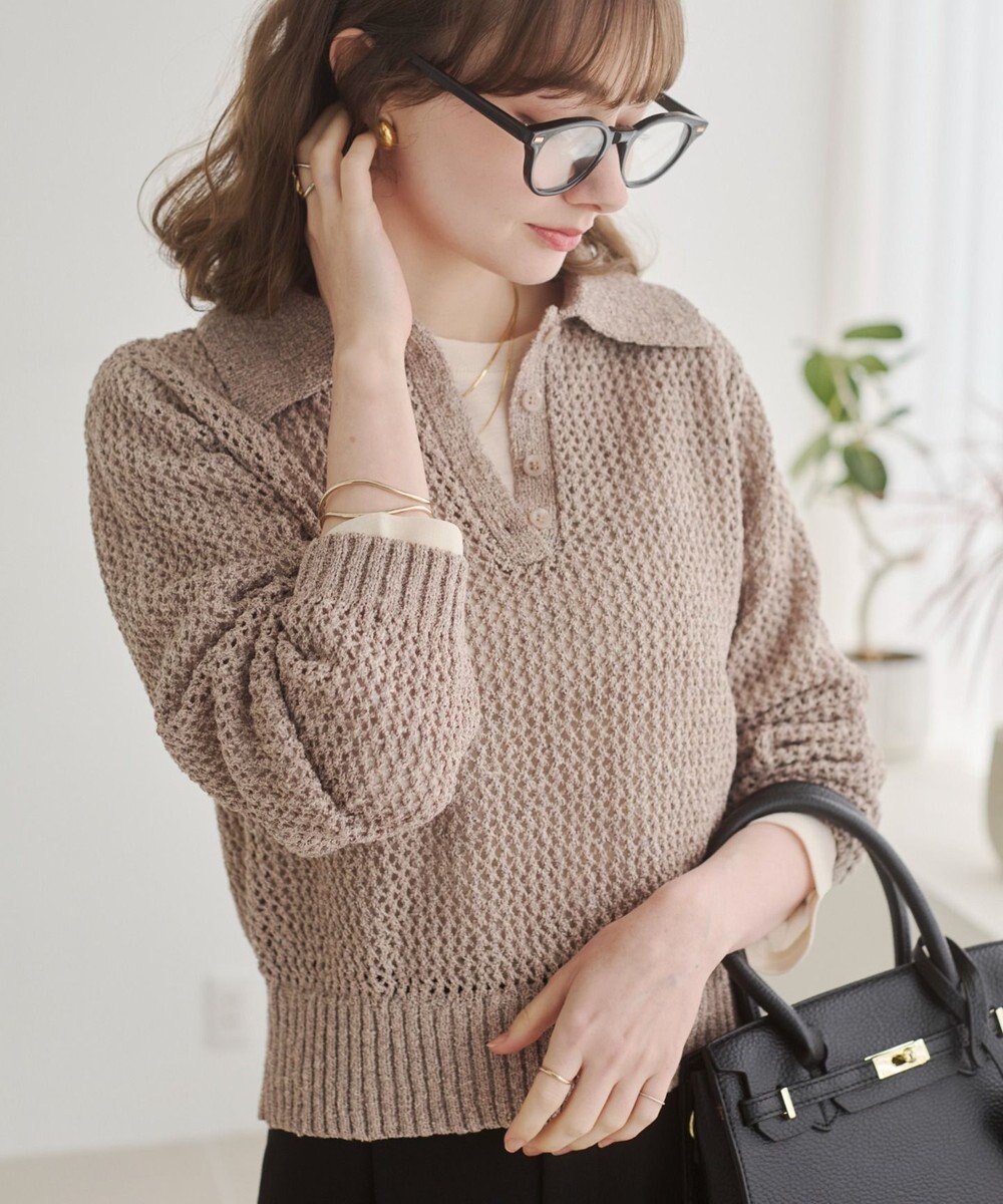 WEGO 【ANGIE VINTAGE】MIXメッシュポロニット 