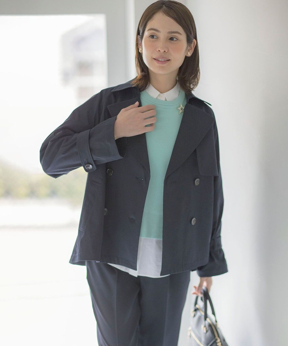 組曲 【WEB限定】コットンライクツイル ショートトレンチコート 