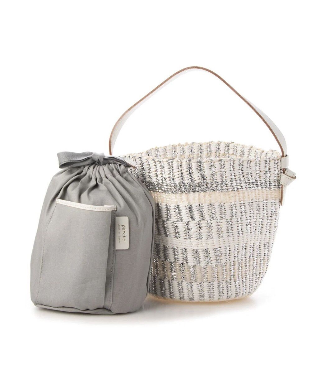 UNBILLION perche プラスティックサイザル×姫路レザー手提げトートバッグ 