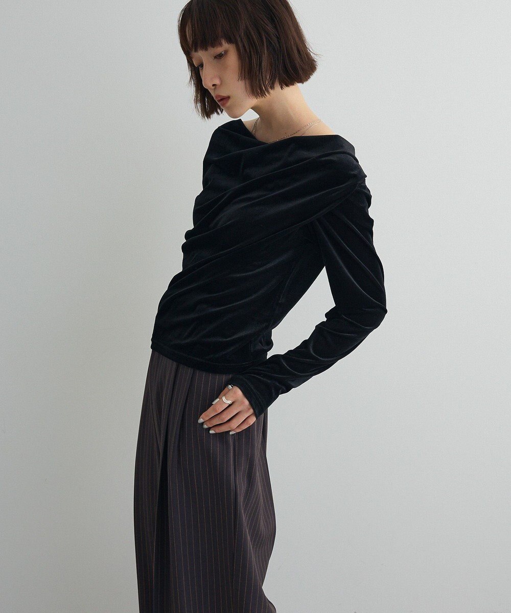 Green Parks シアーベロアオフショル長袖プルオーバー 