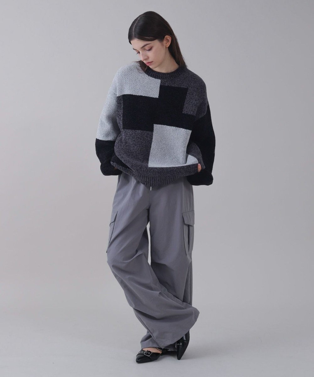 WEGO 【ユニセックス着用ITEM】ベロアモールカラーブロックプルオーバー 