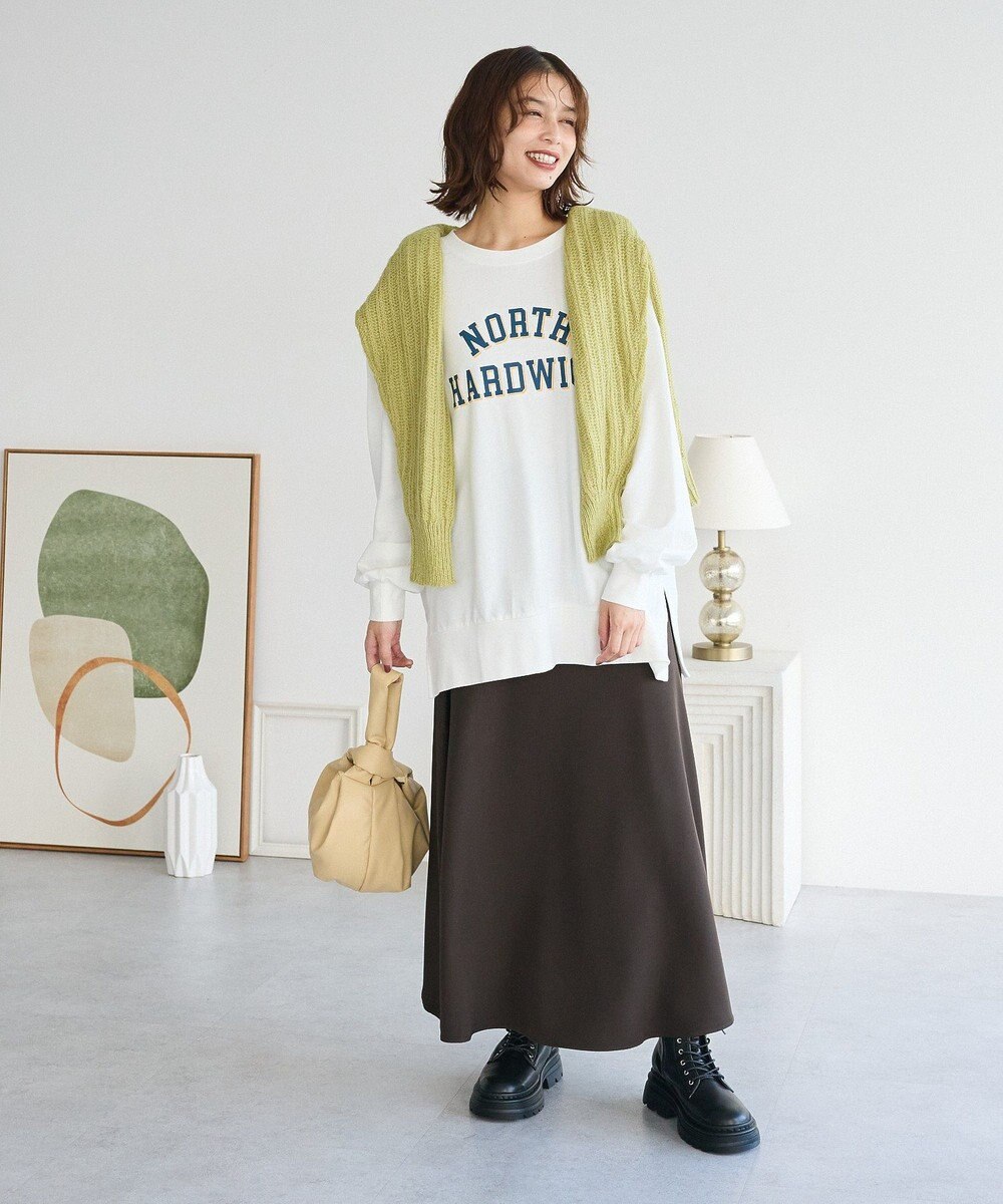 Green Parks カレッジロゴ裏毛チュニック 