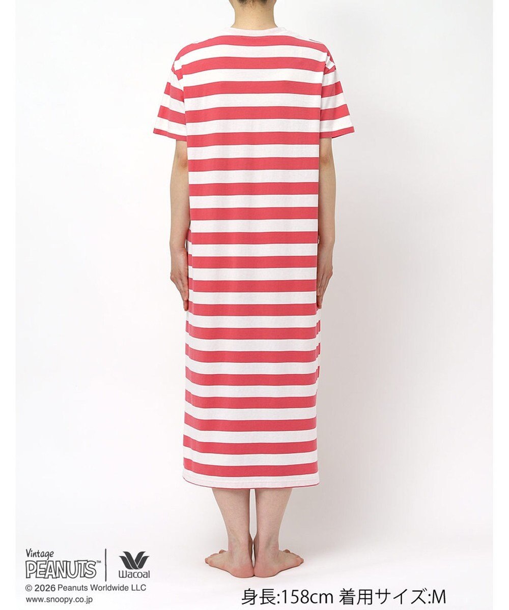WACOAL PEANUTS ネグリジェ 4分袖 ワンピース 綿100%(本体) スヌーピー レディース FNT166 /ワコール 