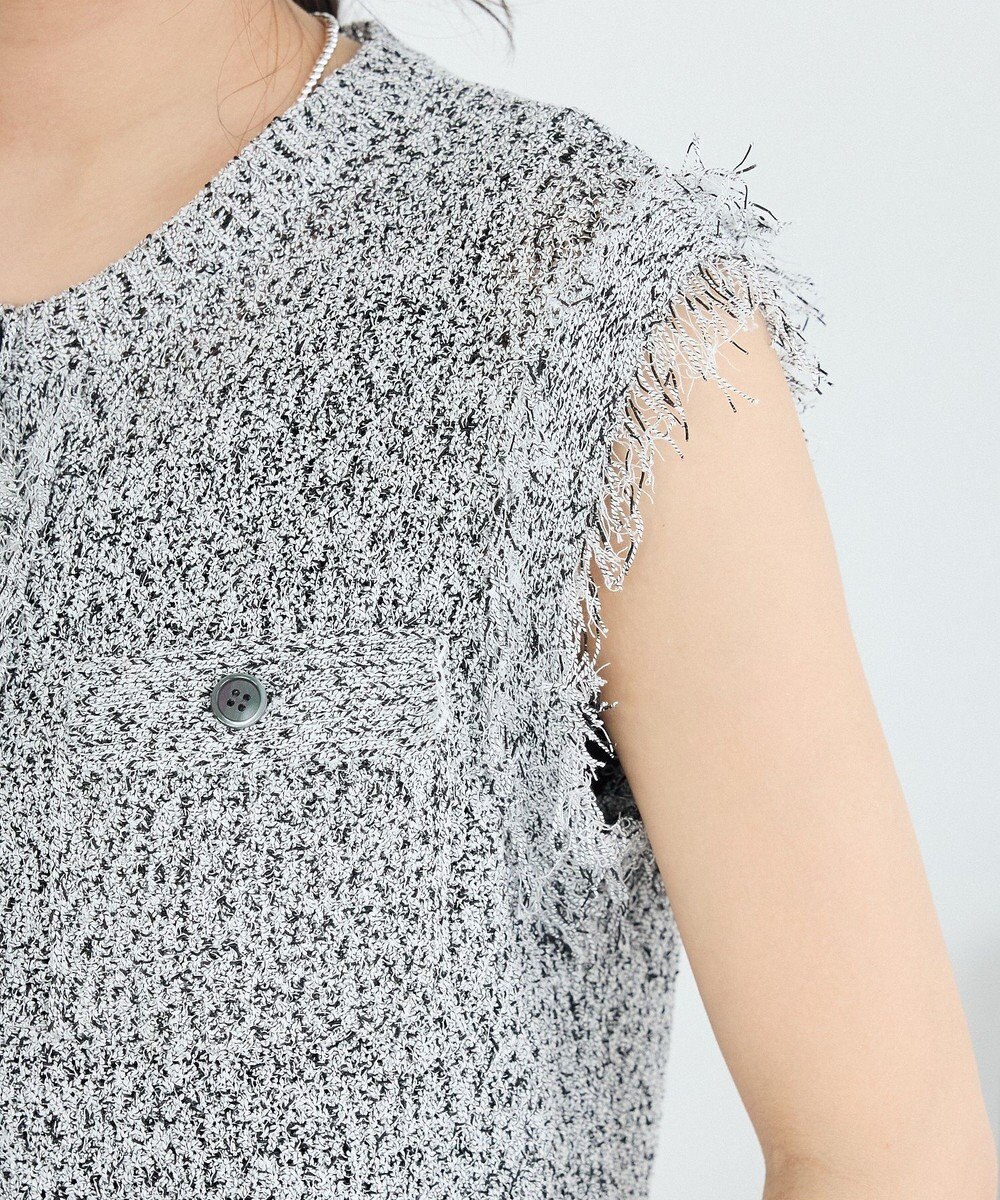 CRAFT STANDARD BOUTIQUE フリンジノースリーブニットプルオーバー 