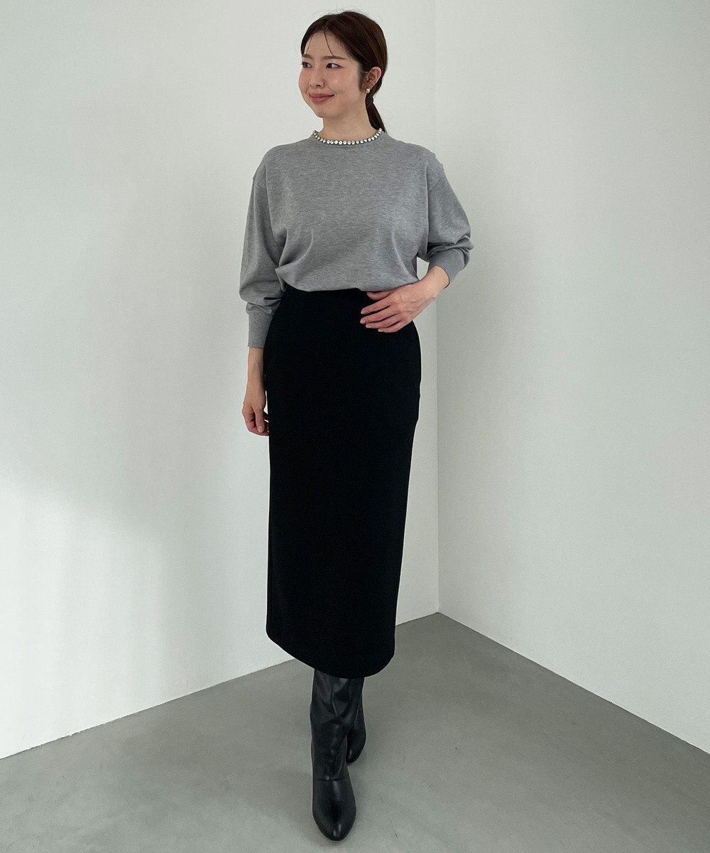 UNFILO L ネックビジュー ニット 