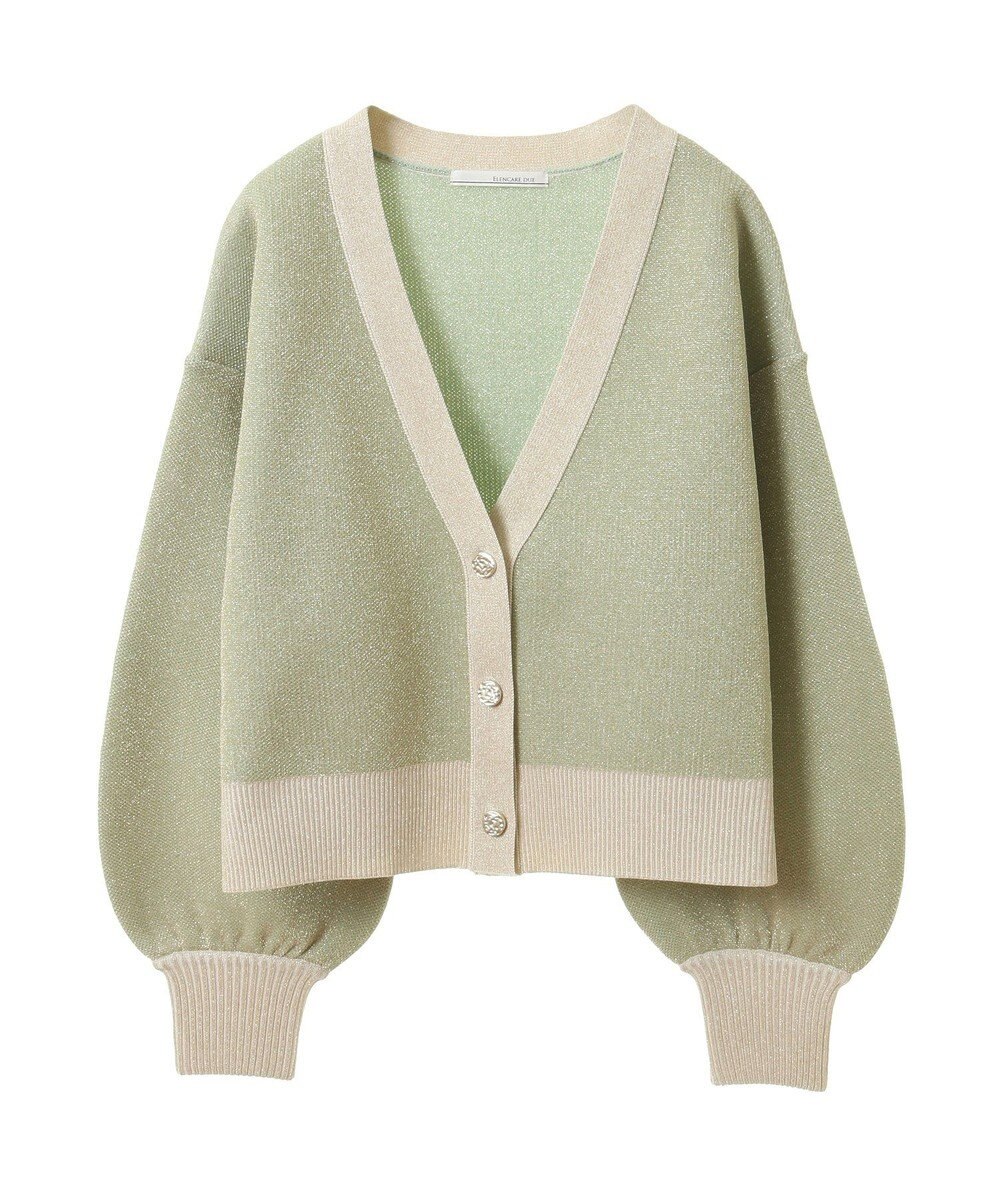 Green Parks ・ＥＬＥＮＣＡＲＥ　ＤＵＥ　ラメＶネックカーディガン 