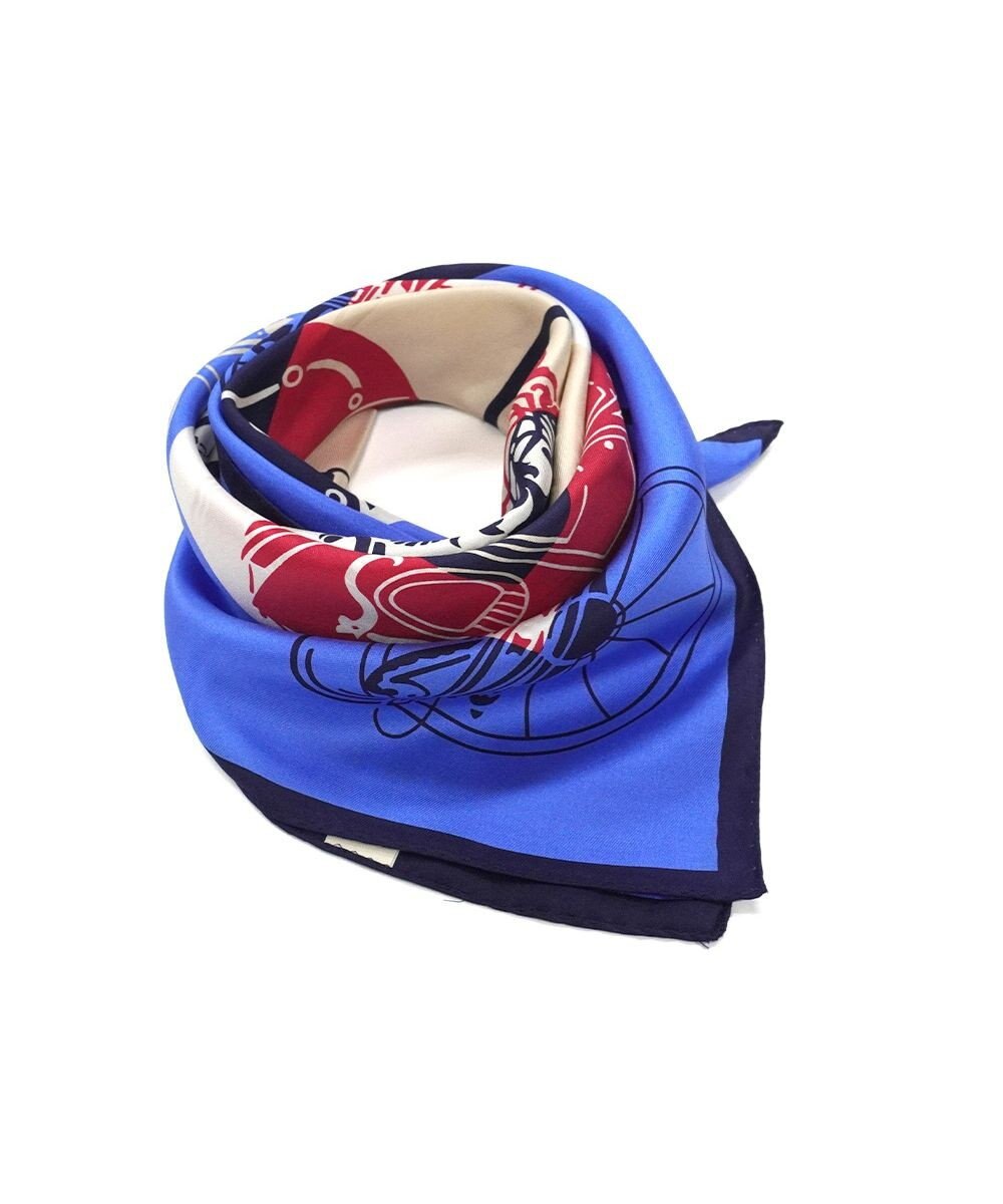 Marca 【Marcaオリジナル】色面シルエット馬車 小判スカーフ シルクツイル 