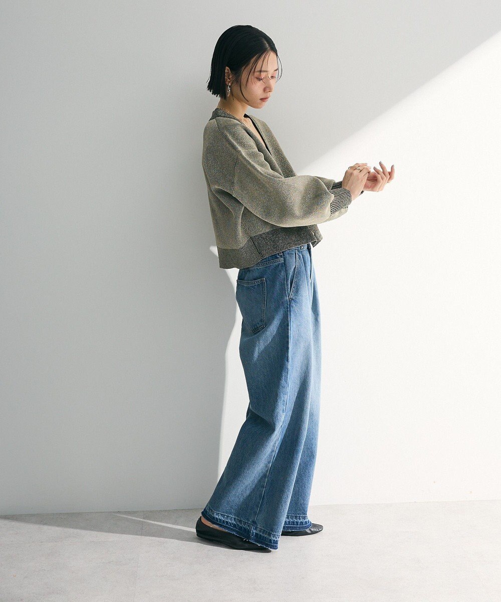 Green Parks ・ＥＬＥＮＣＡＲＥ　ＤＵＥ　ラメＶネックカーディガン 