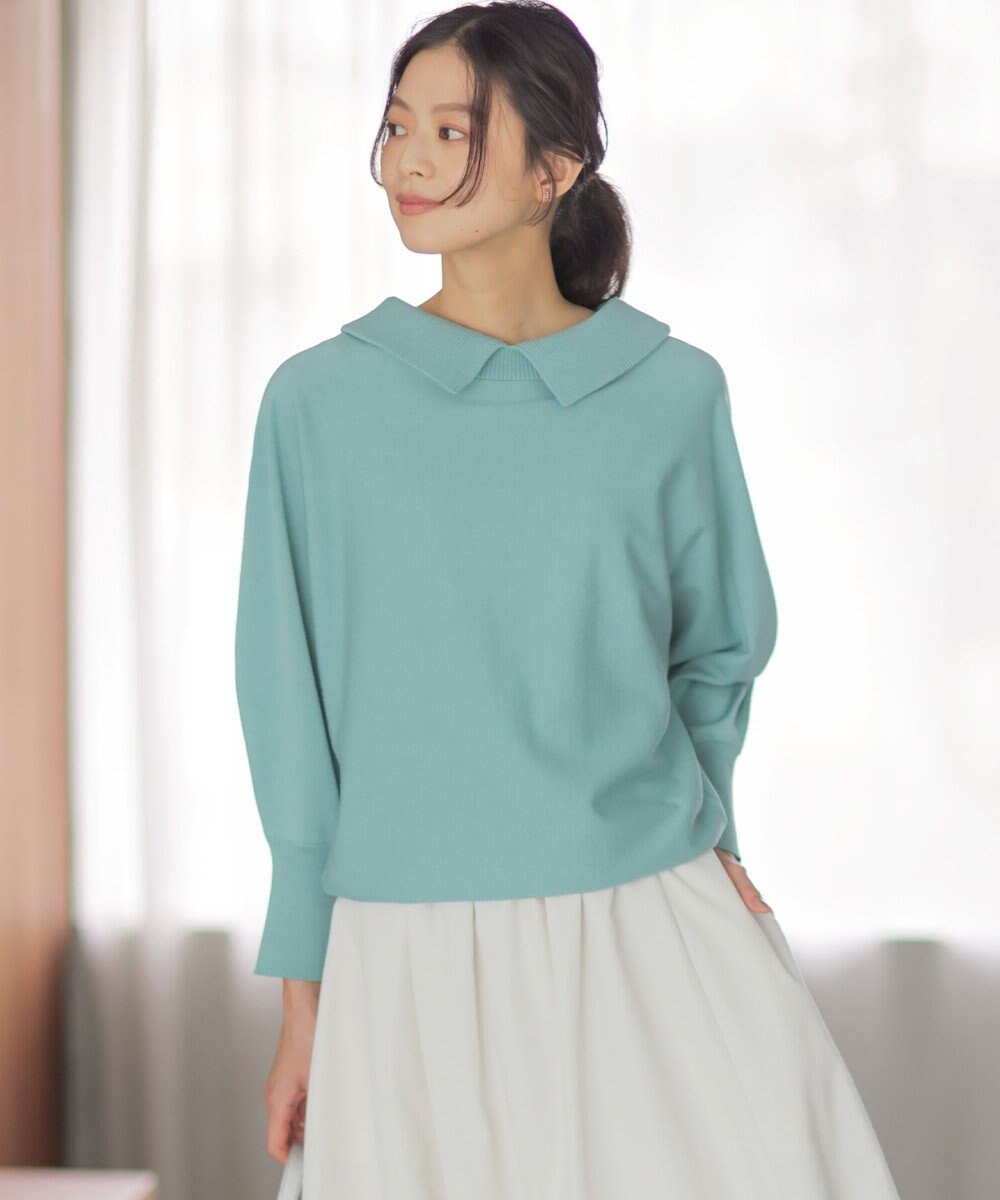組曲 【加藤ローサさん着用・新色追加・前後着用可】スムースストレッチロールネック ニット 