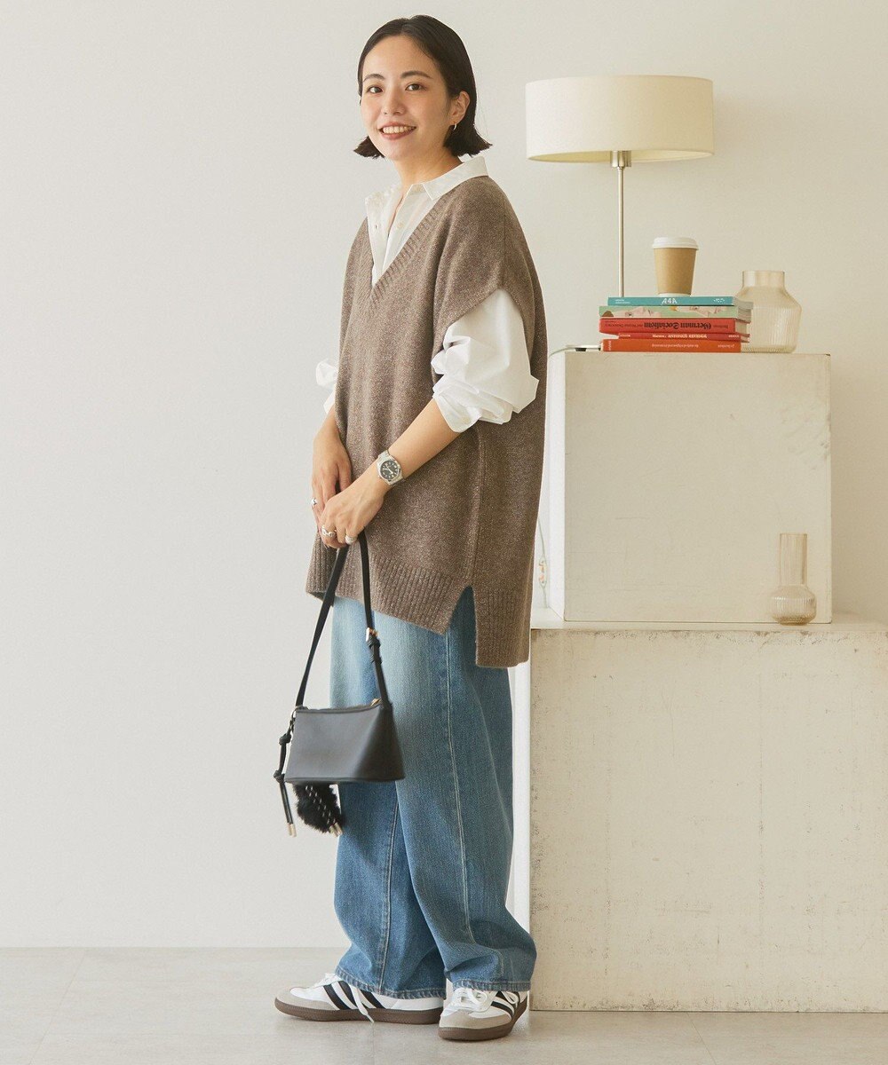 AMERICAN HOLIC ラメ入りＶネックニットベスト 