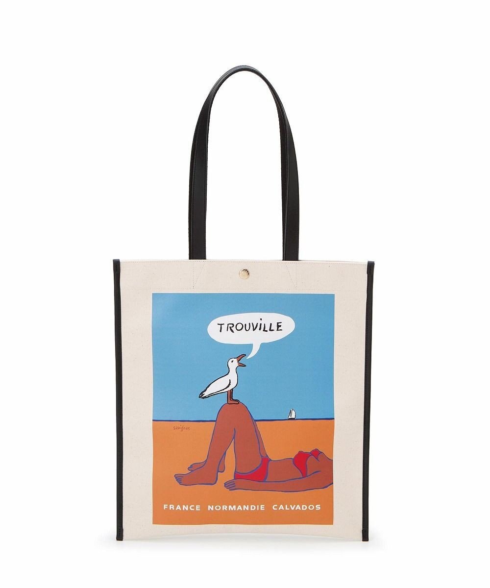 TOPKAPI 【Breath TOPKAPI】サヴィニャック × Breath TOPKAPI アート プリント フラット オーガニックキャンバス トート バッグ 