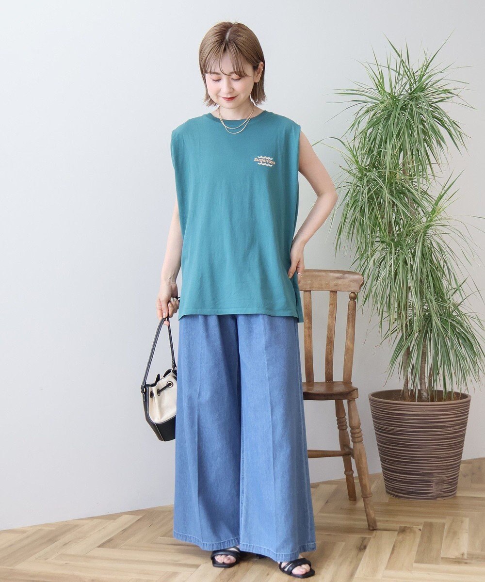 AMERICAN HOLIC ロゴ刺繍ノースリーブプルオーバー 