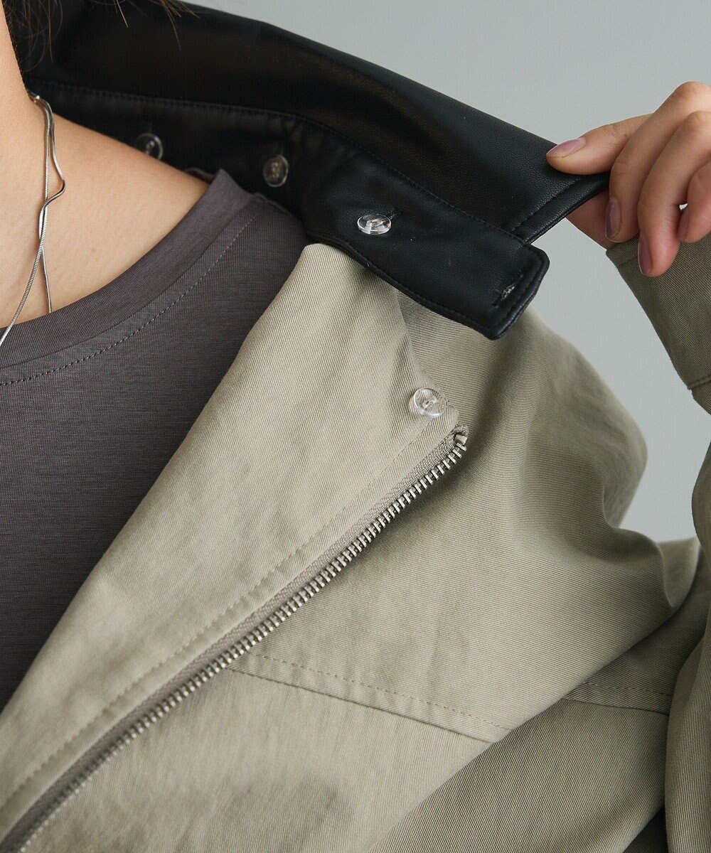 CRAFT STANDARD BOUTIQUE フェイクレザー衿ブルゾン 