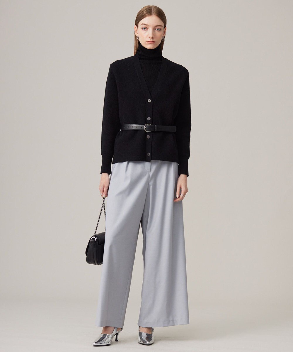 ICB 【洗える】ソフトカシミヤミックス Vネックニットカーディガン 