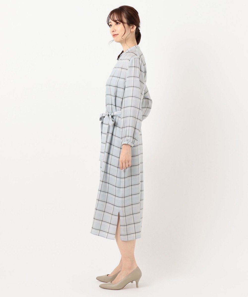 J.PRESS LADIES L 【洗える】セルロース綾チェック ワンピース 