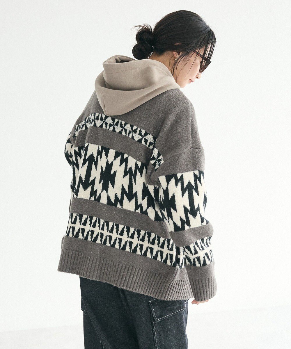 CRAFT STANDARD BOUTIQUE オルテガ柄ニットカーディガン 