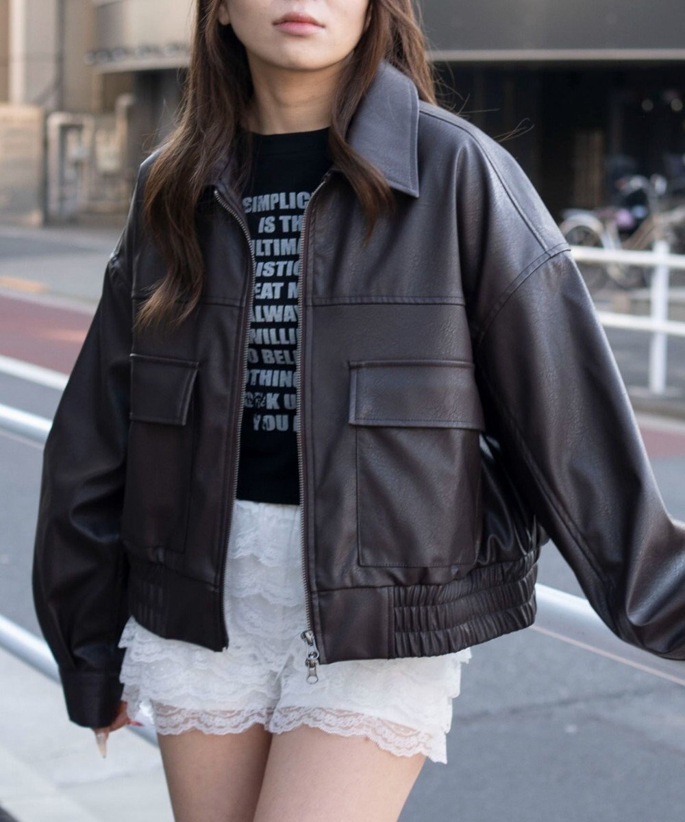 WEGO PUショートジャケット 