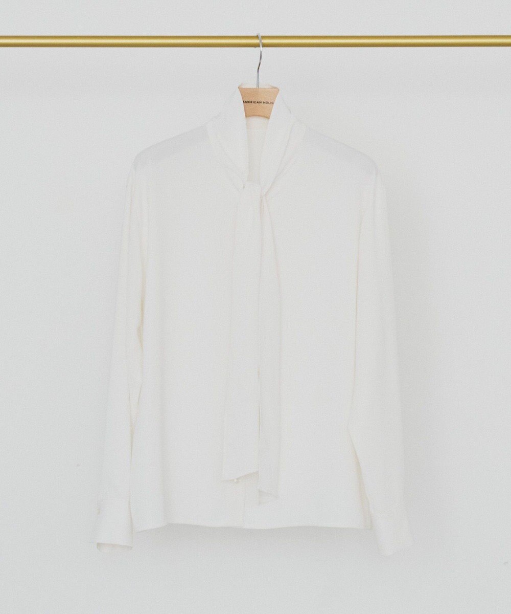 AMERICAN HOLIC 【イージーケア】ナロータイブラウス 