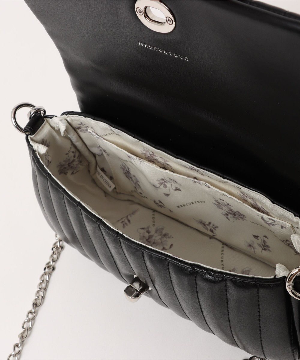 style code 【MERCURYDUO/マーキュリーデュオ】ストライプキルティング　フラップショルダーバッグ 