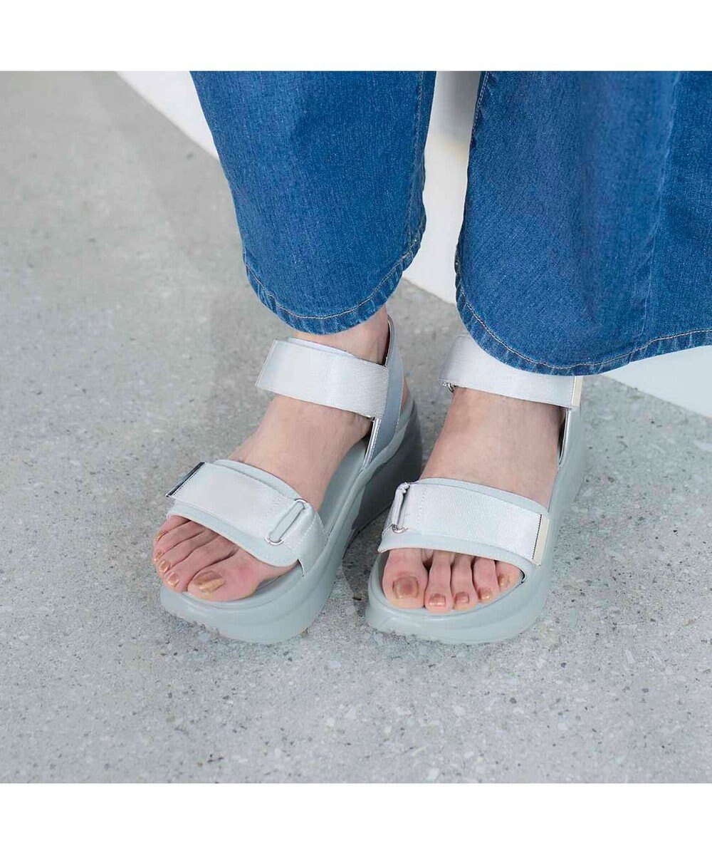 MODE ET JACOMO <noyau>厚底サテンベルクロスポーツサンダル 