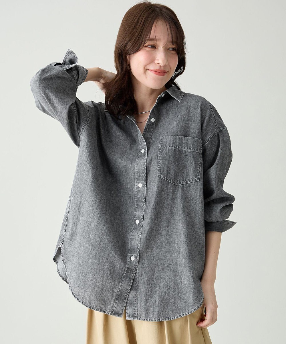 ANY L シアーデニムオーバーシャツ 