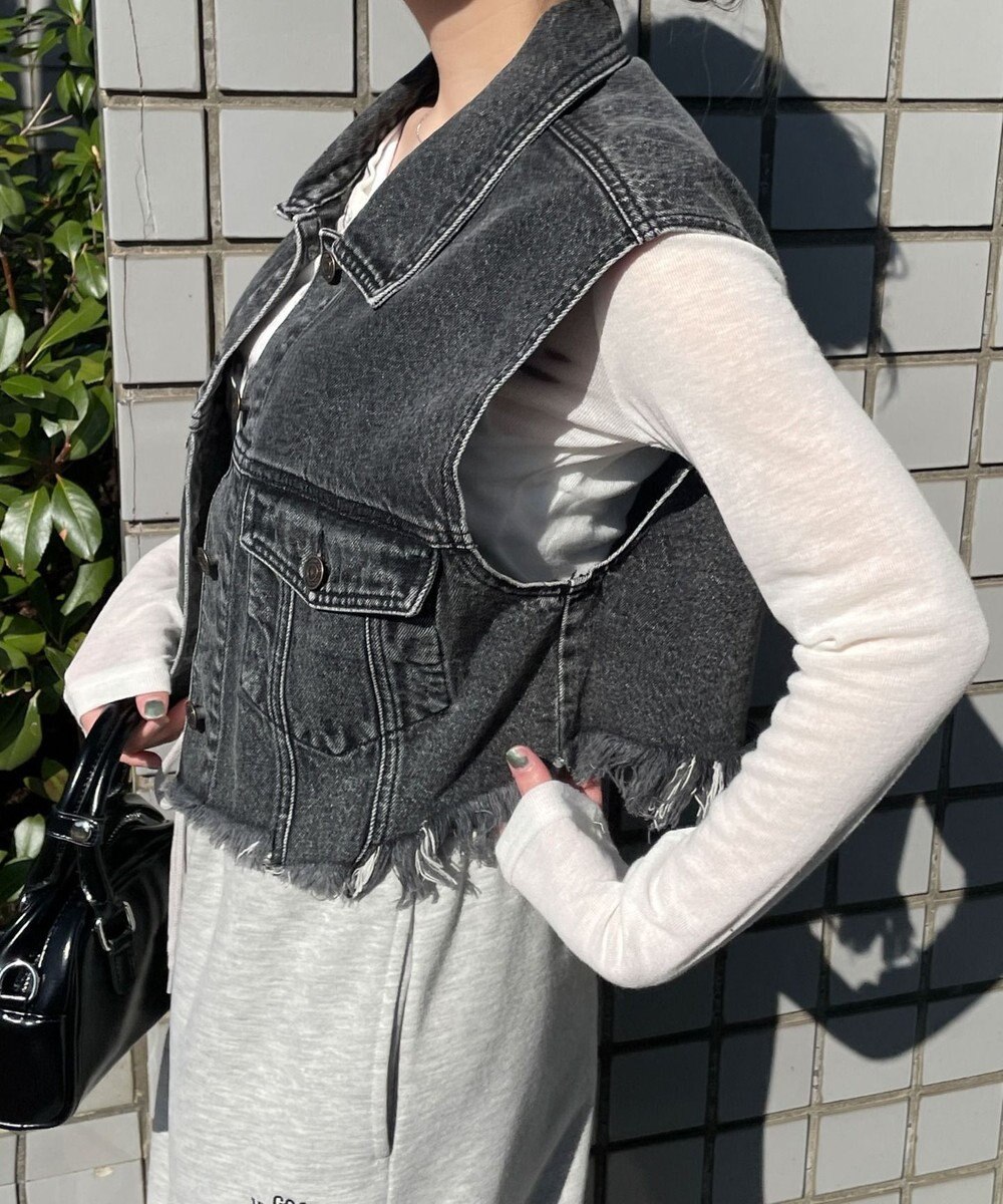 WEGO デニムショートベスト 