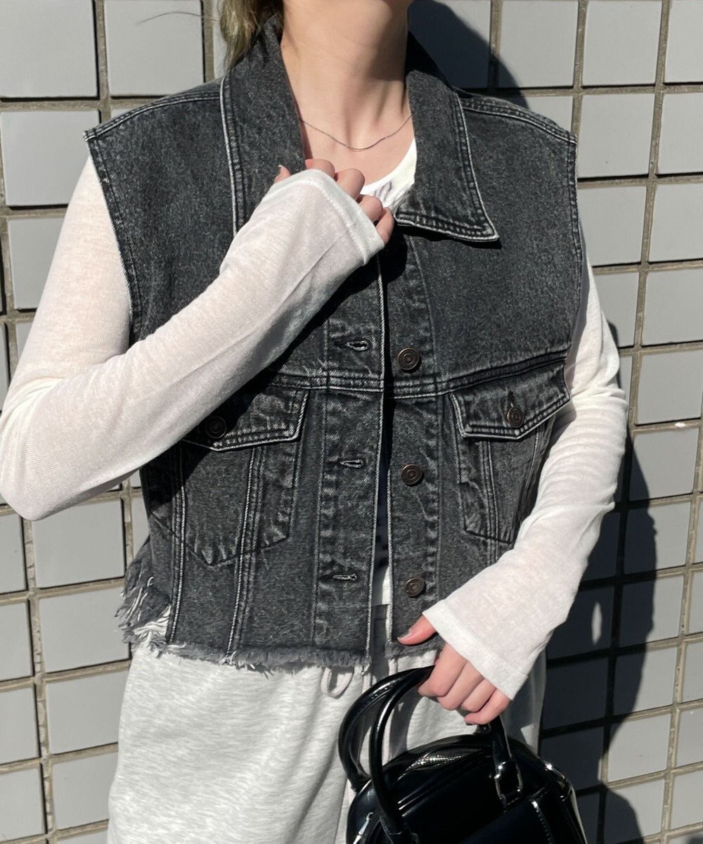 WEGO デニムショートベスト 