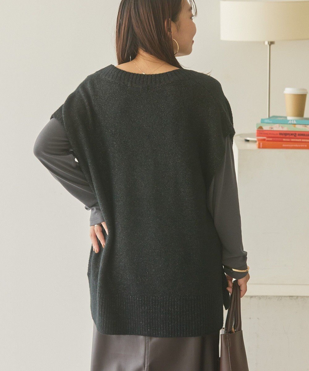 AMERICAN HOLIC ラメ入りＶネックニットベスト 