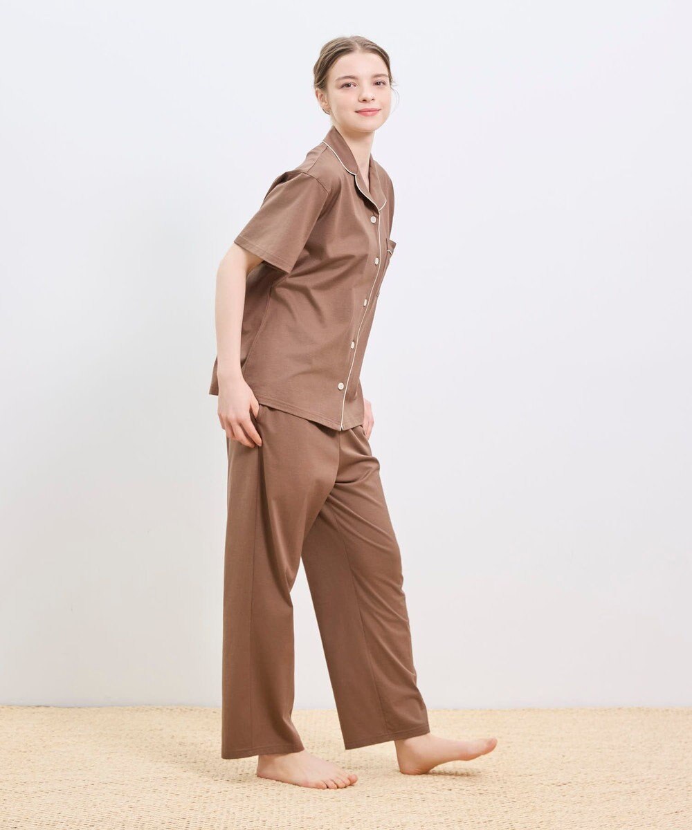 une nana cool 【綿100%】60/2 やわらか天竺 半袖開襟パジャマ MADE WITH LIBERTY FABRIC 