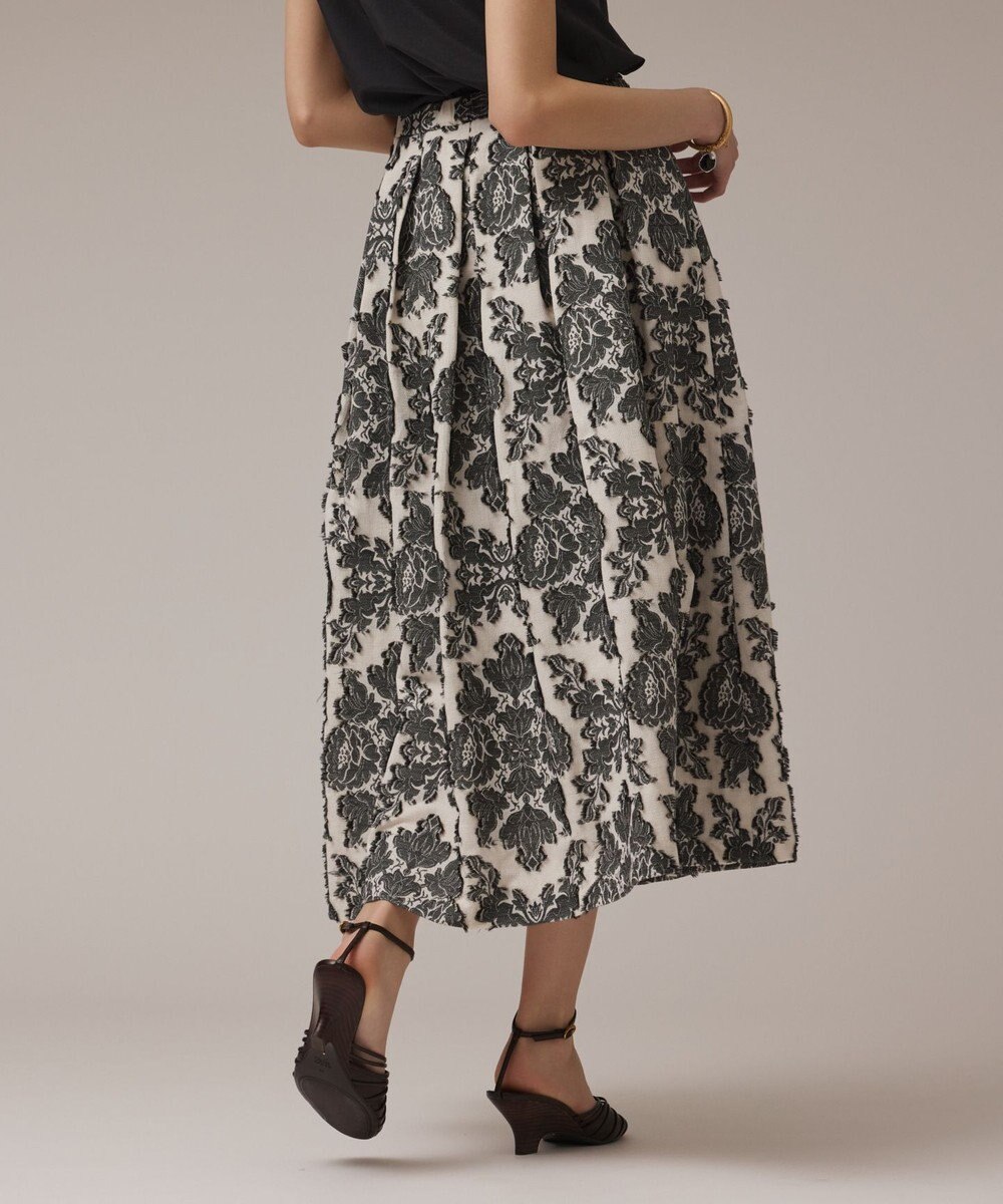 GRACE CONTINENTAL ダマスクジャガードタックスカート 