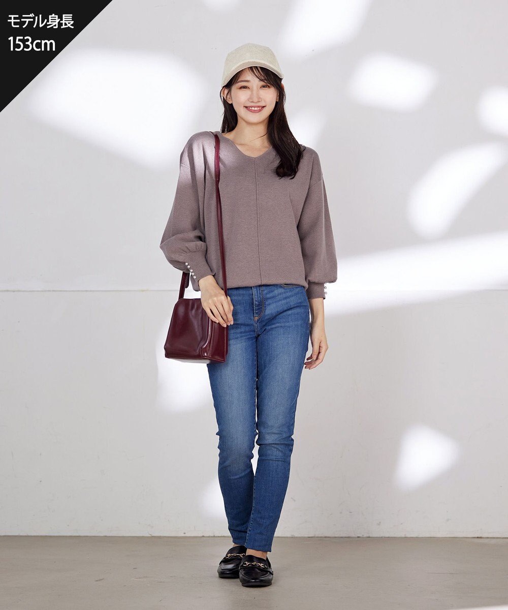 Tiaclasse 【洗える】2WAYパール釦ニットトップス 