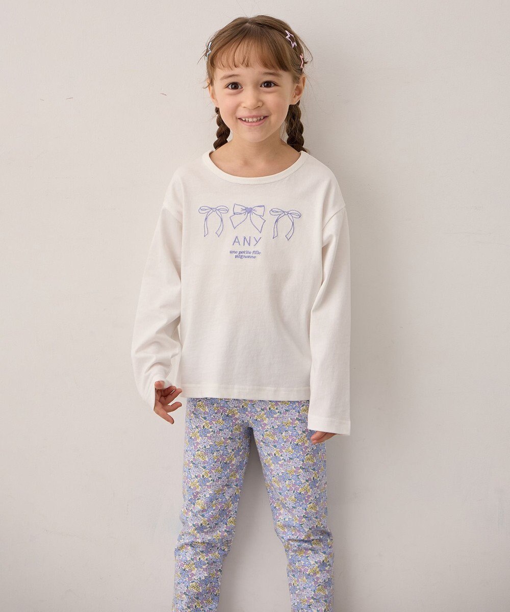 ANY KIDS 【Good Price】 ANY刺繍 長袖Tシャツ 