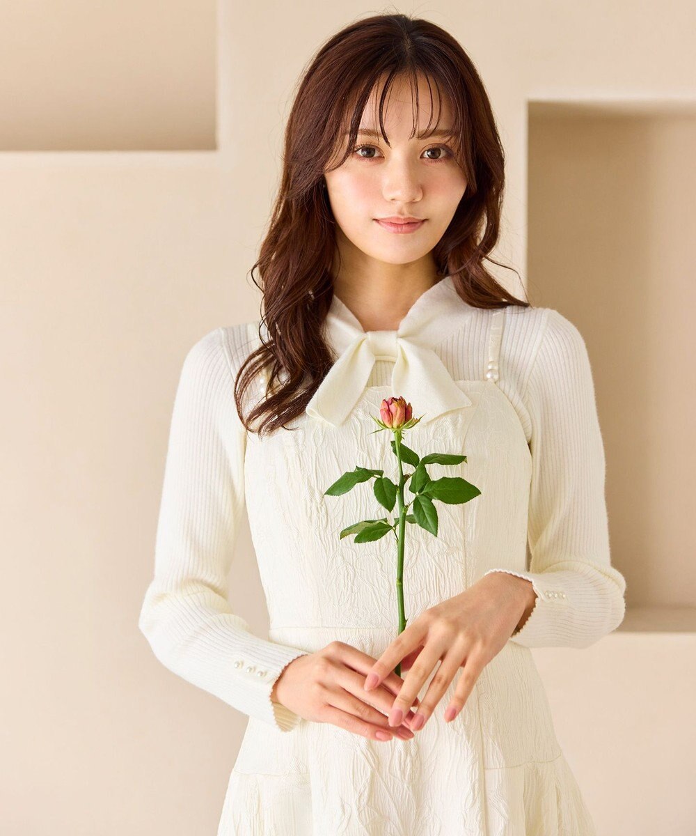 Feroux 【先行予約】リボンタイリブ ニット 