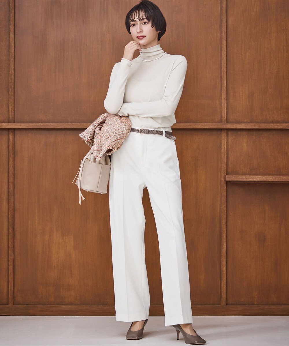 23区 S 【CLASSY.掲載/洗える】スムージーコットン タートルネック ニット 