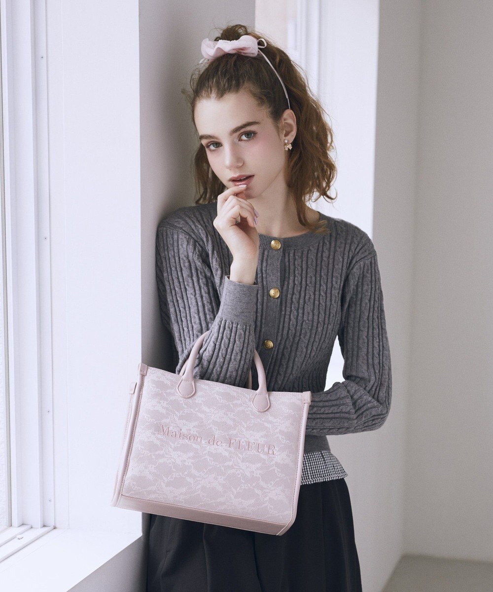 Maison de FLEUR レース2Wayトートバッグ 